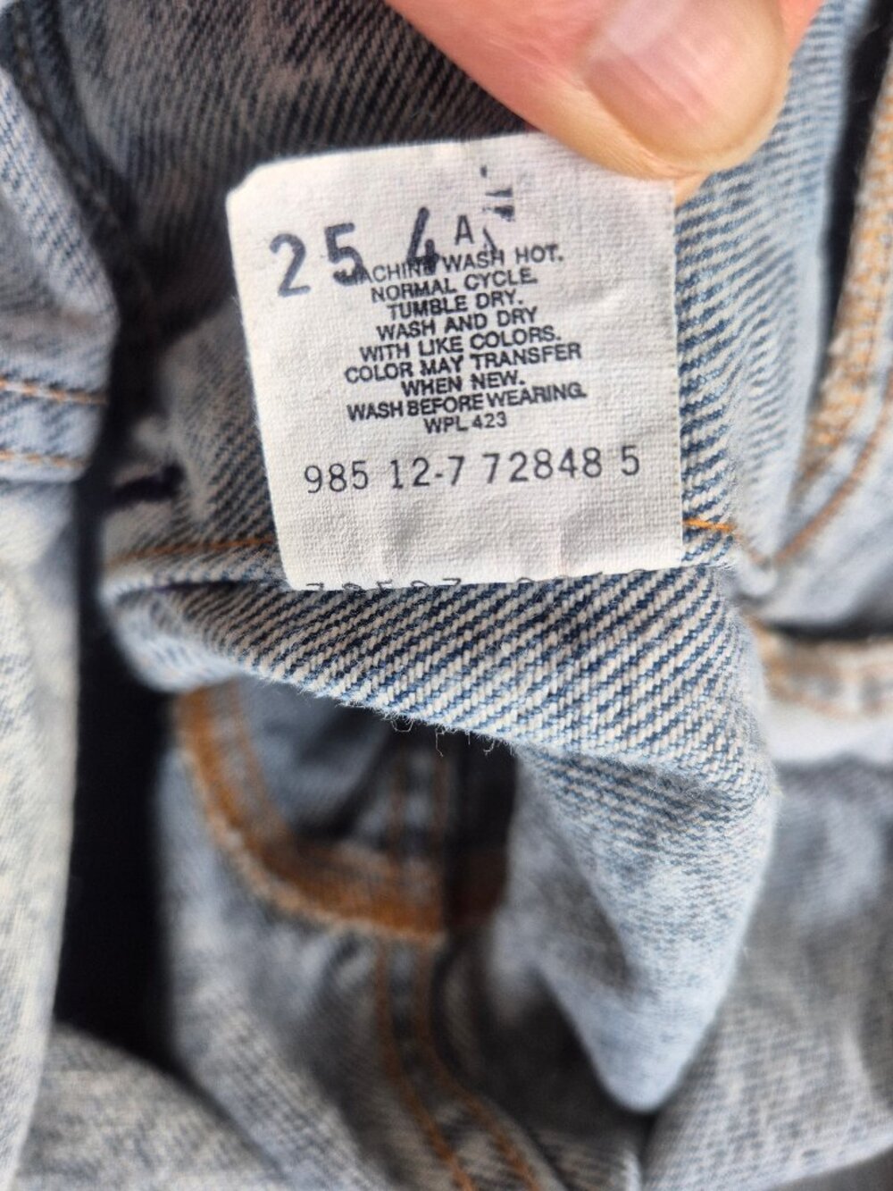 Vintage'80s Levi's 70507-0219 Made in USA Stonewashed Denim Trucker Jacket - Picture 12 of 15